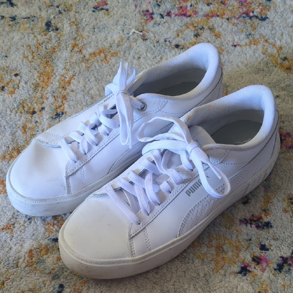 Puma Kids Classic White Sneakers - Picture 1 of 5